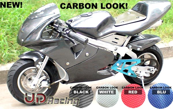 Carénage CARBONE Spéciale Edition pour Pocket 47-49cc (Noir), Pièces Pocket  Bike, Carenage, description